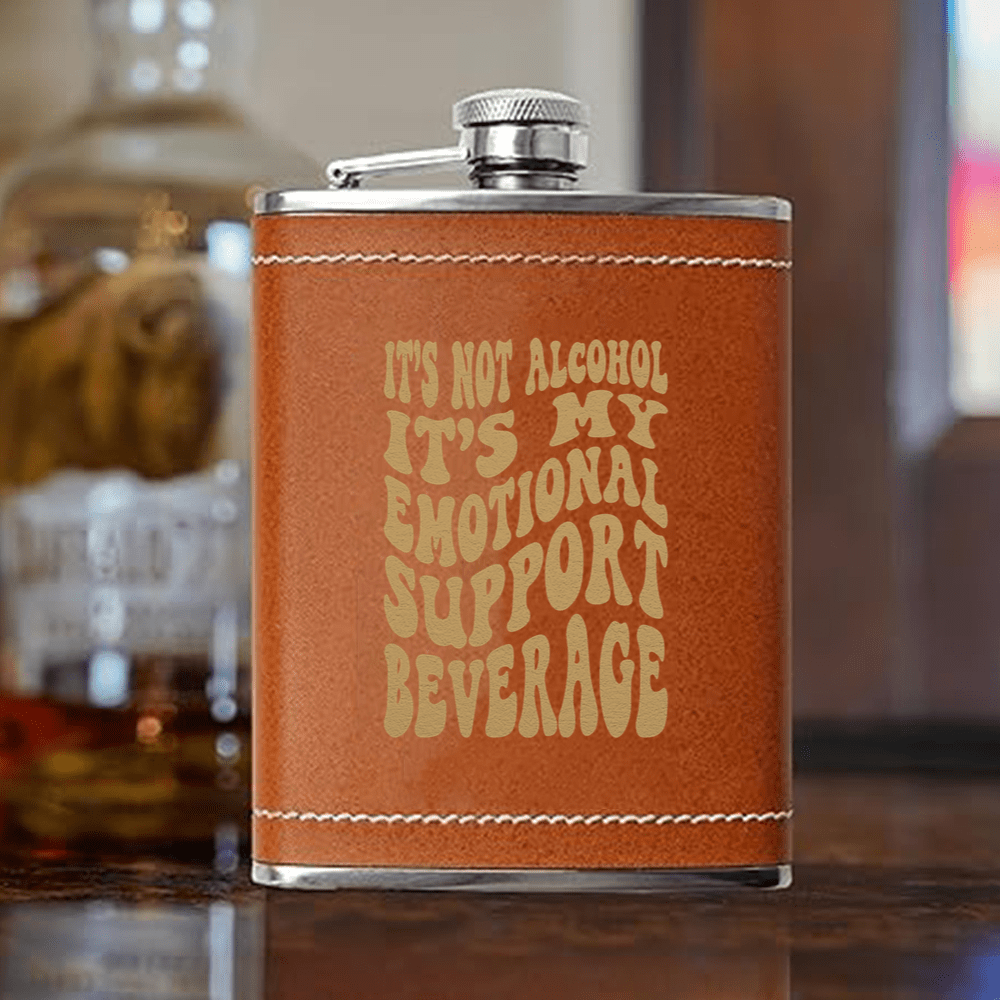 Rostfri fickplunta – “Emotional Support Beverage” design