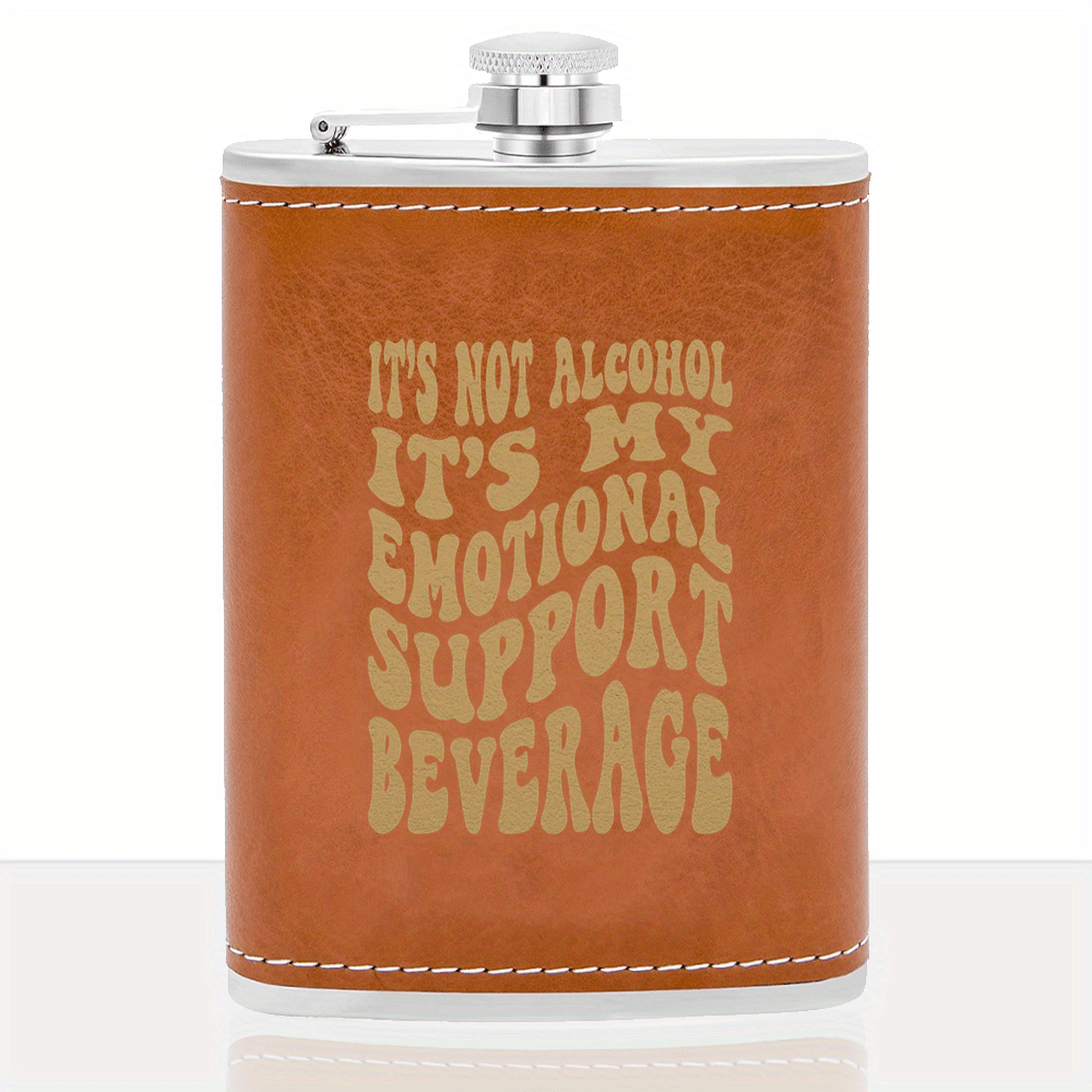 Rostfri fickplunta – “Emotional Support Beverage” design