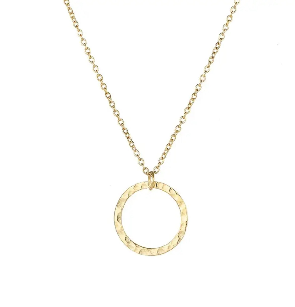 Hamrad cirkel guld- Halsband