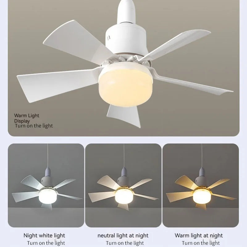 LED-lampa med fläkt - Dimbar och praktisk fjärrkontroll