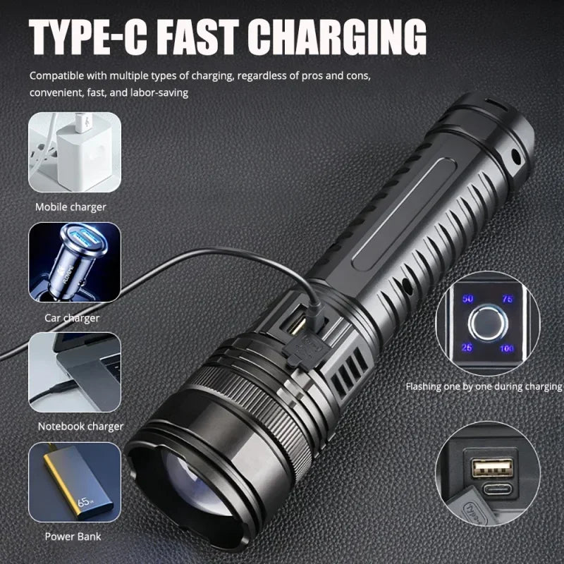 LED Ficklampa med Powerbank - 2000W