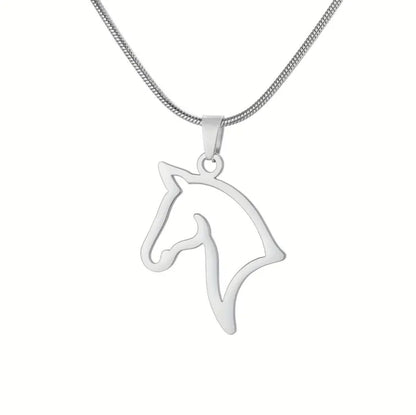 Halsband med häst - 18K guldpläterat rostfritt stål