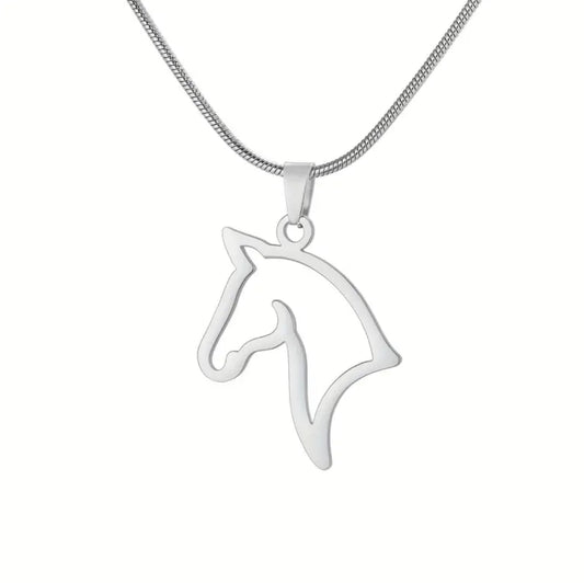 Halsband med häst - 18K guldpläterat rostfritt stål