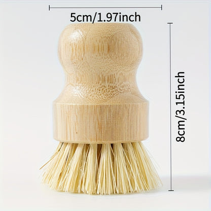 Hållbar diskborste i bambu & naturborst