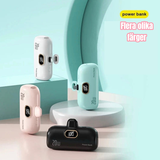 Trendig Powerbank - Liten, lätt och laddar snabbt