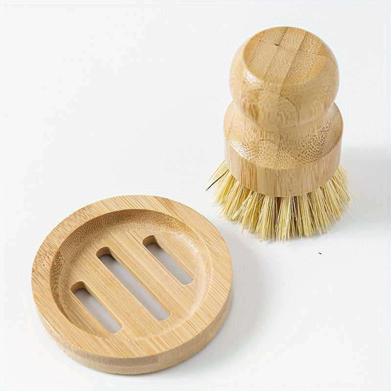 Hållbar diskborste i bambu & naturborst