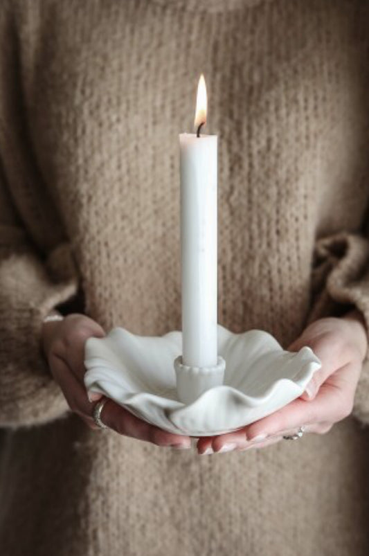 Majas Blomstra Ljusstake - Vit