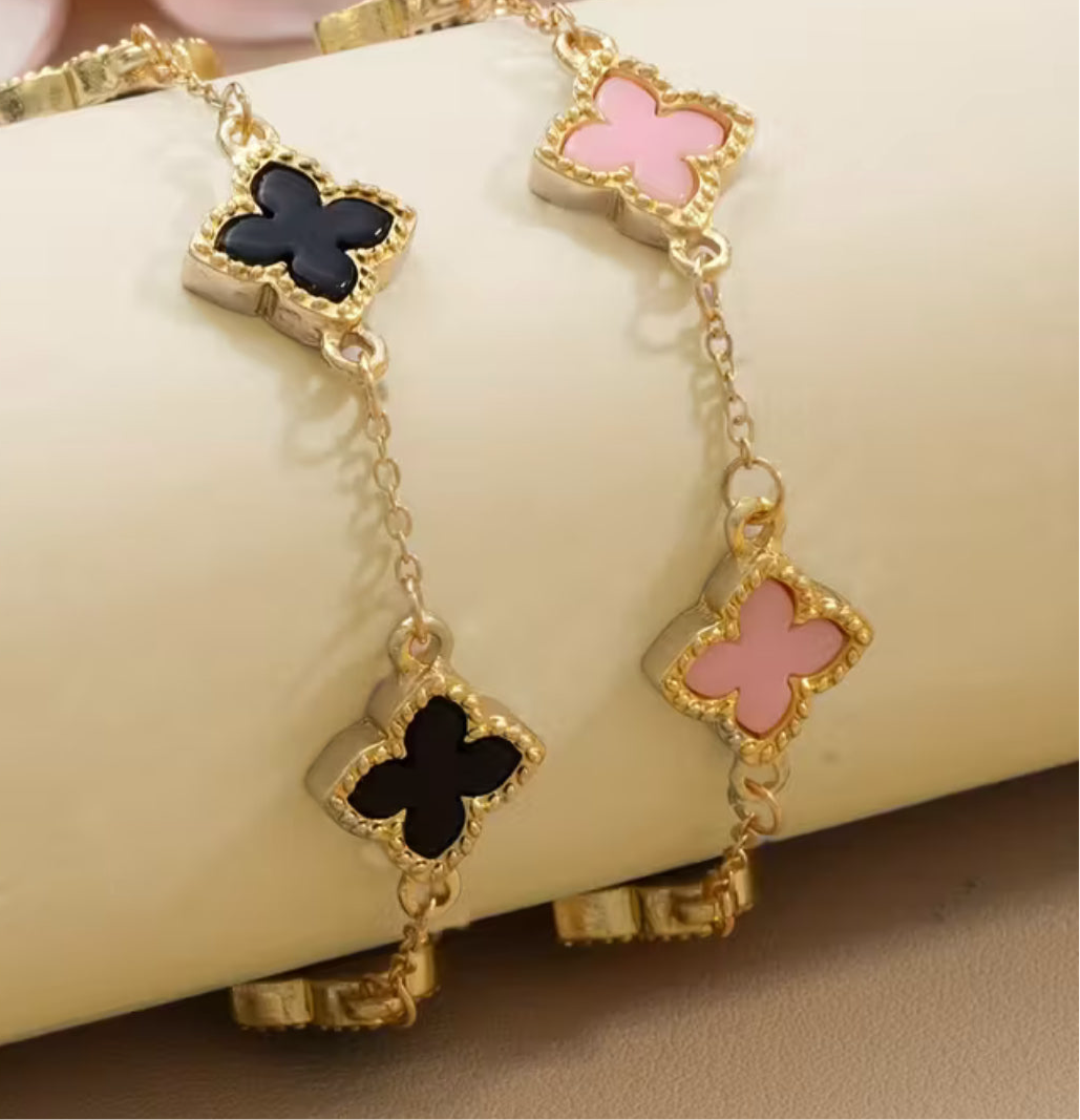 Guldarmband med fyrklöver - 1 styck