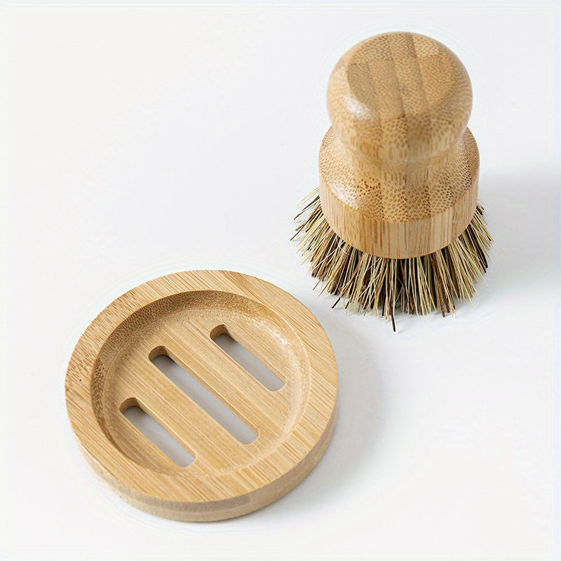 Hållbar diskborste i bambu & naturborst