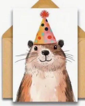 Grattiskort – Utter med partyhatt
