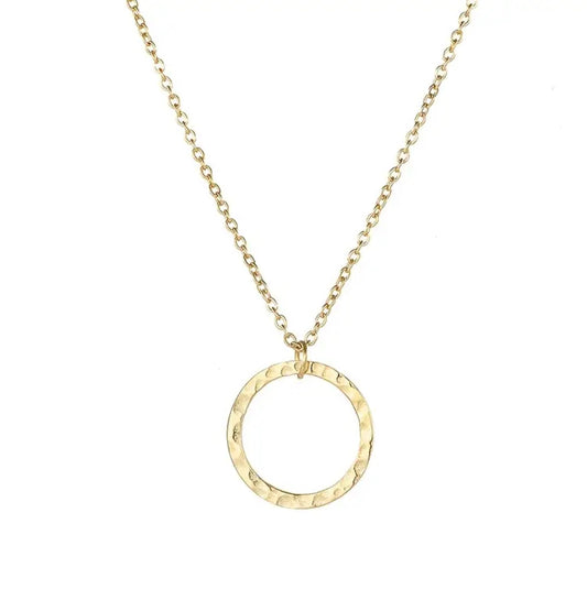 Hamrad cirkel guld- Halsband