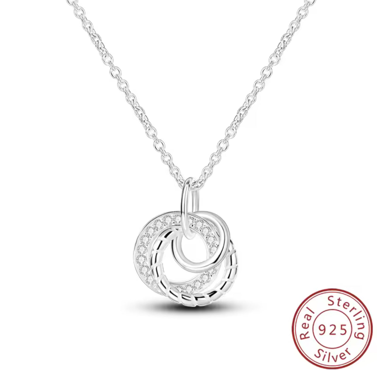 Halsband med länkade Ringar – Sterling Silver 925