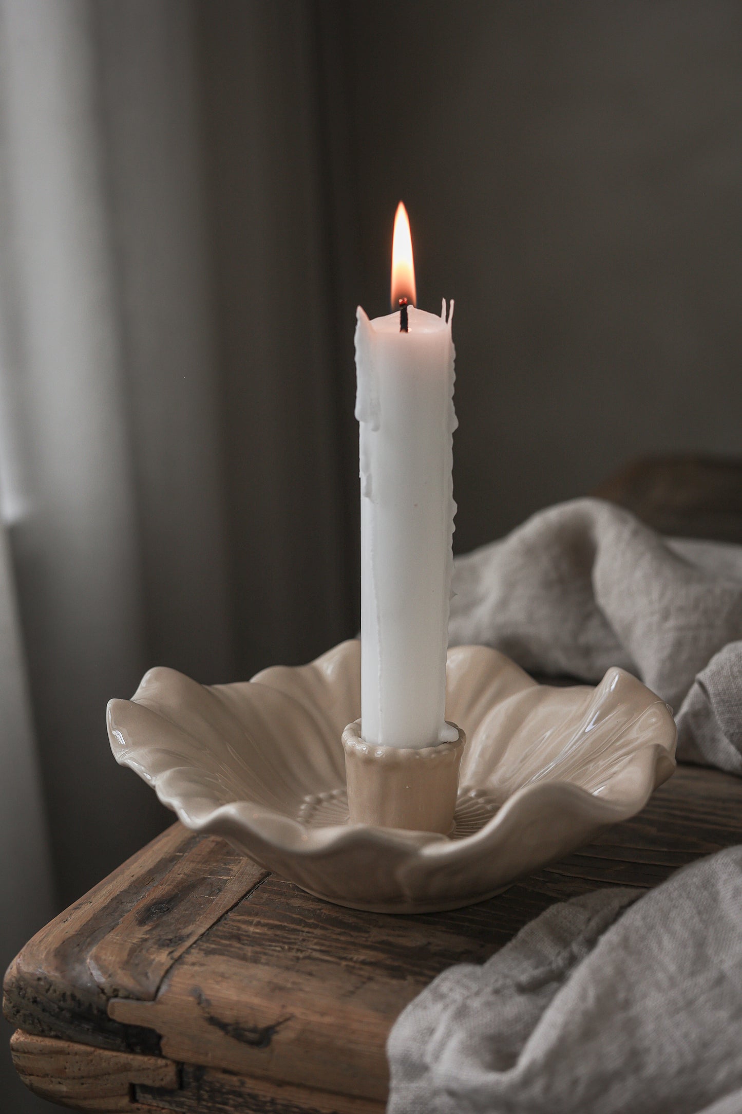 Majas Blomstra ljusstake - Beige