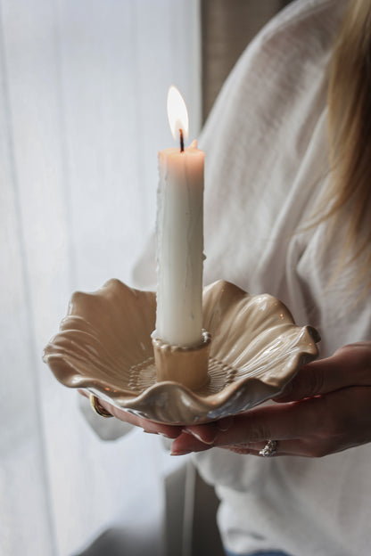 Majas Blomstra ljusstake - Beige