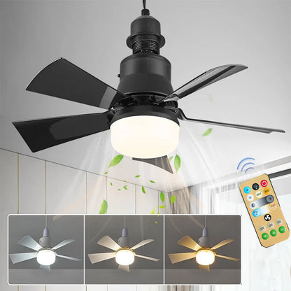LED-lampa med fläkt - Dimbar och praktisk fjärrkontroll