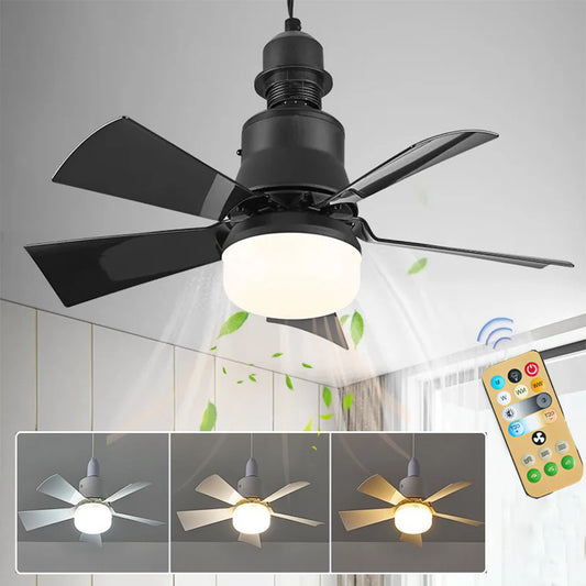 LED-lampa med fläkt - Dimbar och praktisk fjärrkontroll