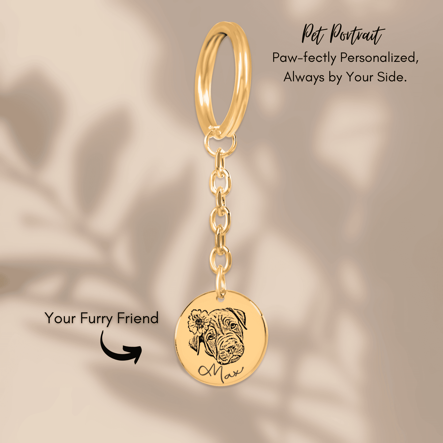 Personlig Nyckelring med Foto på Husdjur – Egen Gravyr