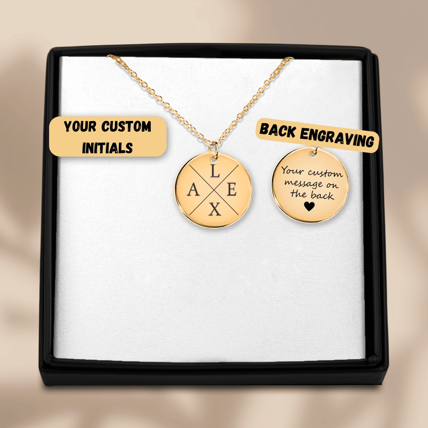 Personligt Halsband med Initialer – Graverat Namnsmycke