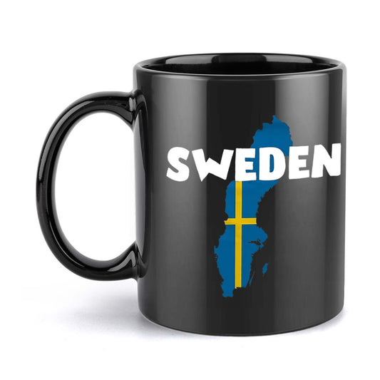 Fika med stil – Sverige Mugg med Flagga & Karta