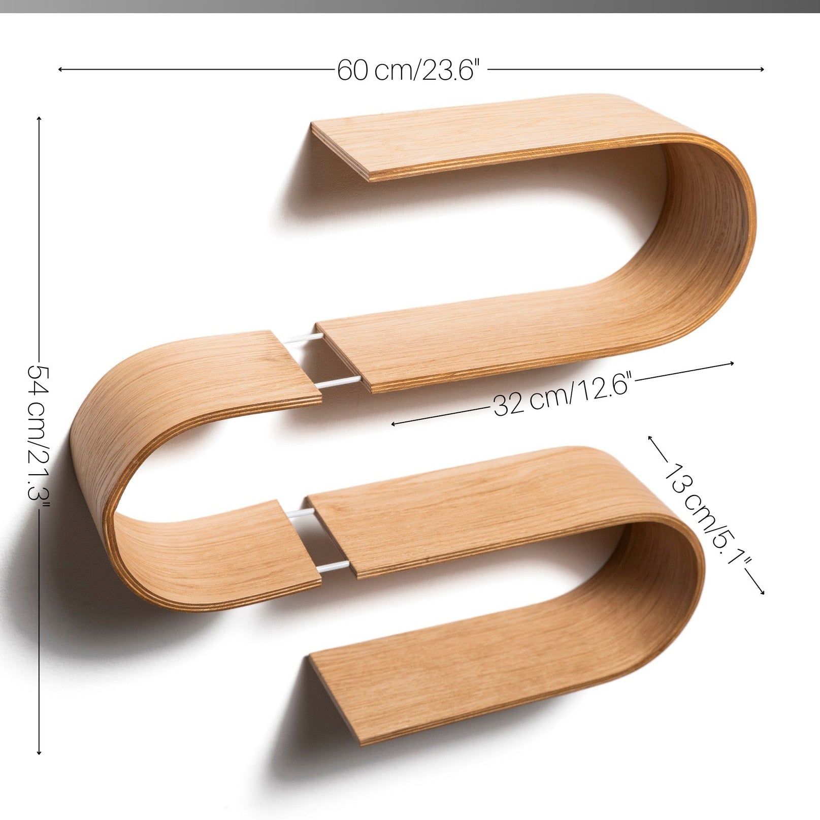 Floating Wooden Wall Shelf - Snake